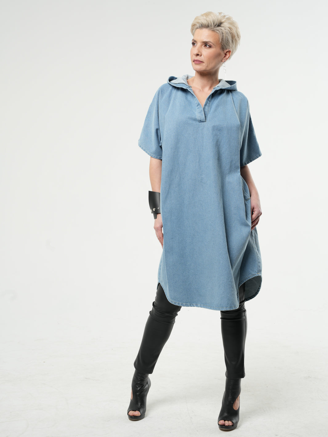 Oversized Denim Hooded Dress Oversized Denim Hooded Dress