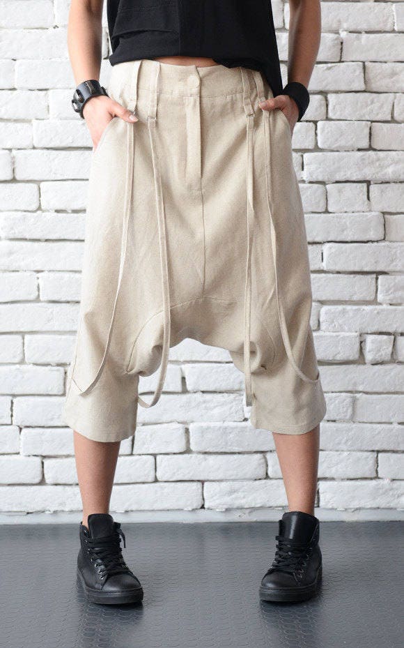 Drop Crotch Linen Pants - Main Image