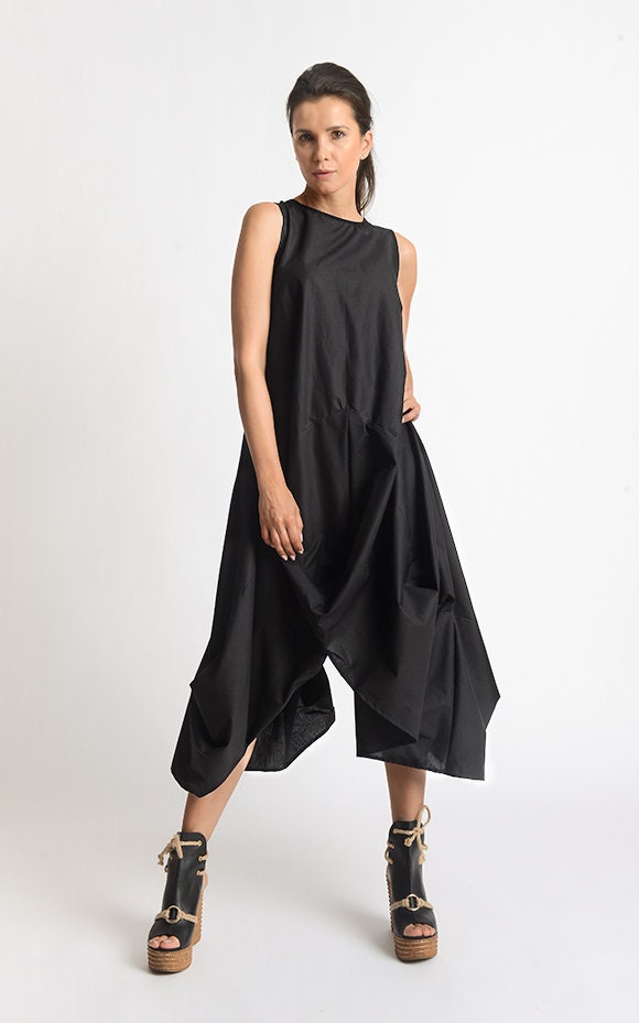 Asymmetric Sleeveless Black Dress Metamorphoza Asymmetric Sleeveless Black Dress Metamorphoza