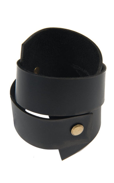 Black Genuine Leather Bracelet