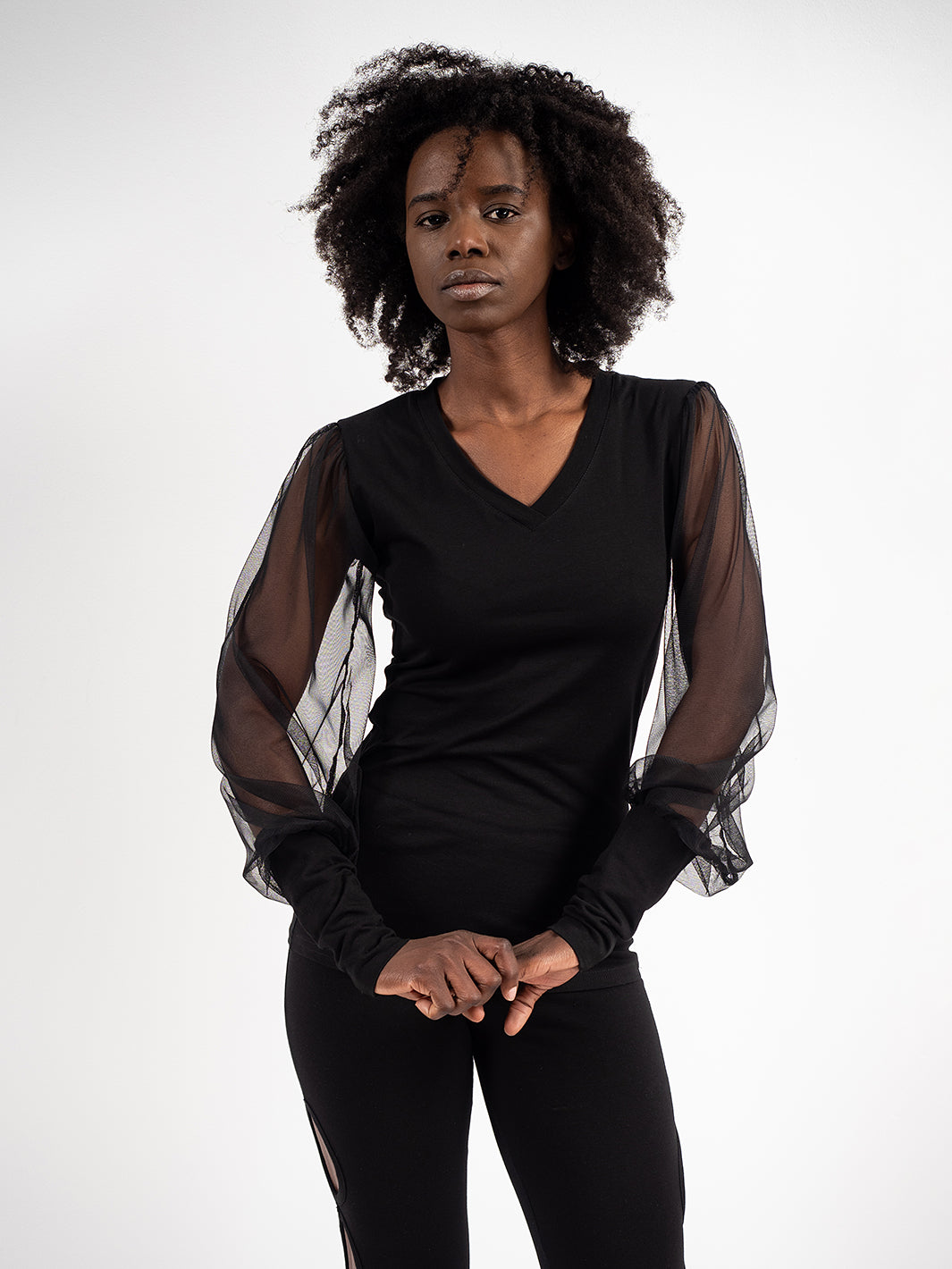 トップス tulle design blouse/black knuth marf tulle design blouse/black | KNUTH MARF