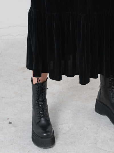 Long Velvet Dress In Black