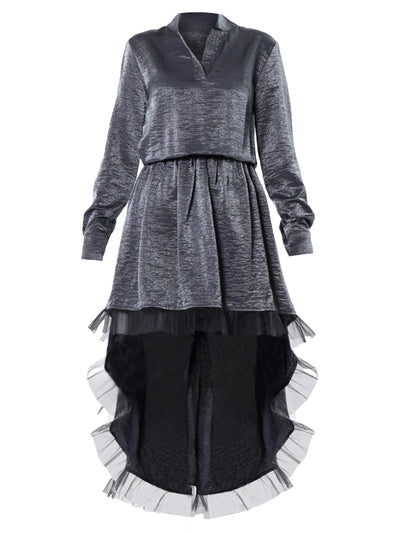 Shiny Metallic Layered Tunic