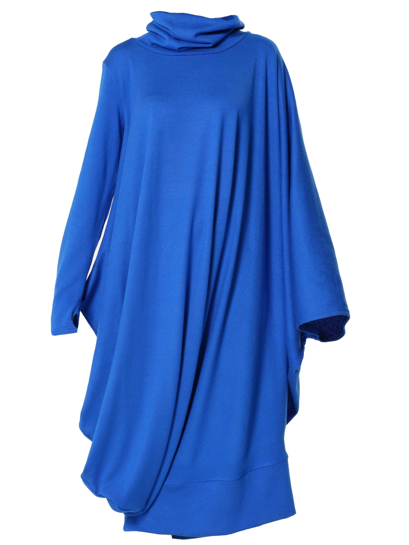 Soft Loose Turtleneck Dress In Royal Blue