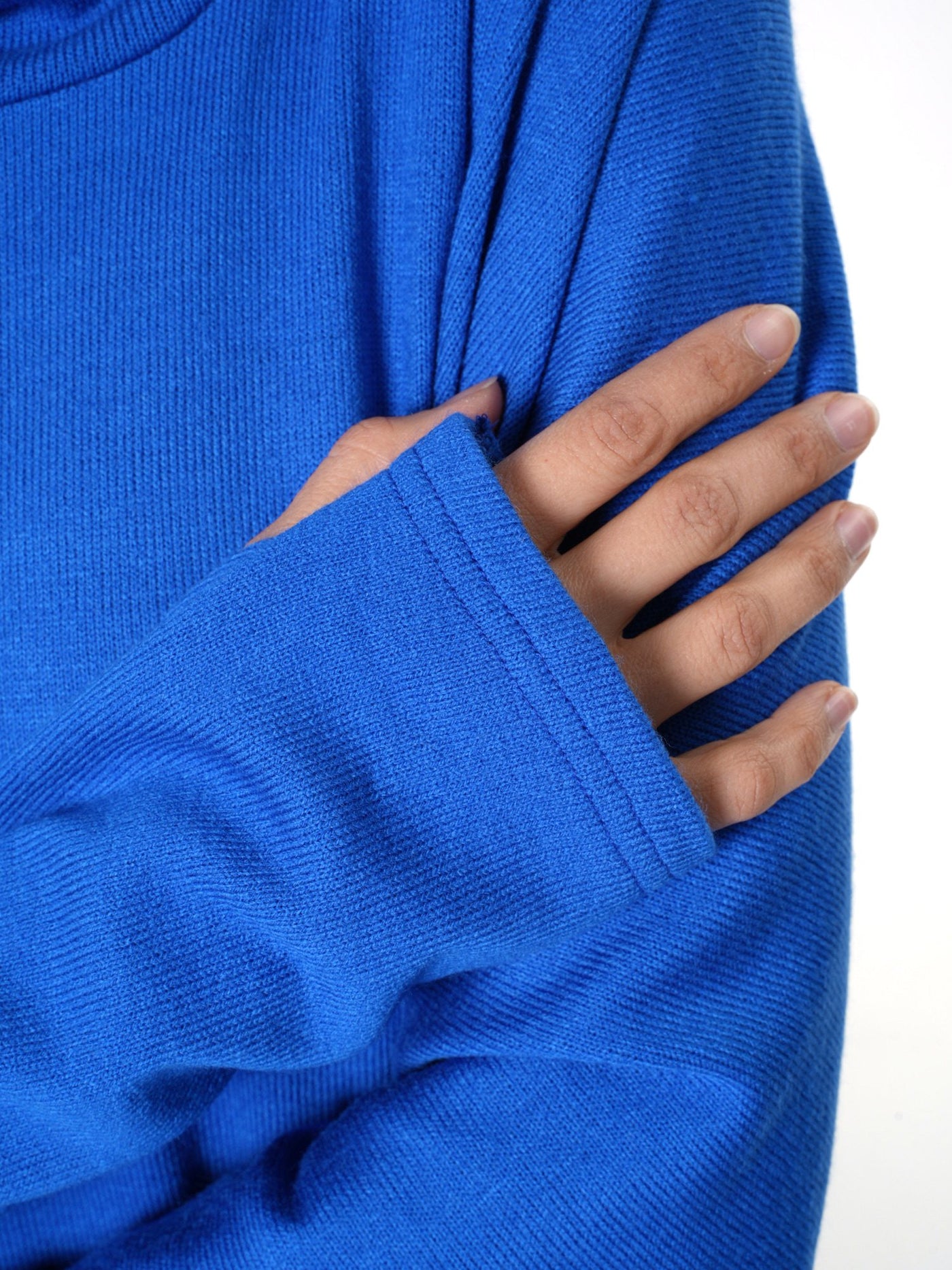 Soft Loose Turtleneck Dress In Royal Blue