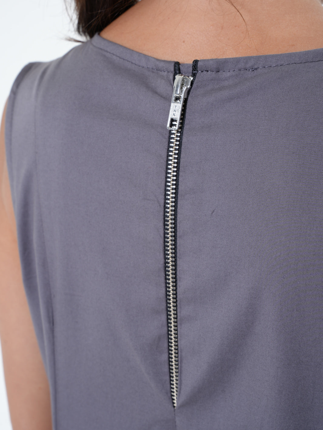 Sleeveless Gray Dress With Drappings Metamorphoza Sleeveless Gray Dress With Drappings Metamorphoza
