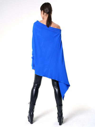 Oversize Knitted Tunic In Blue