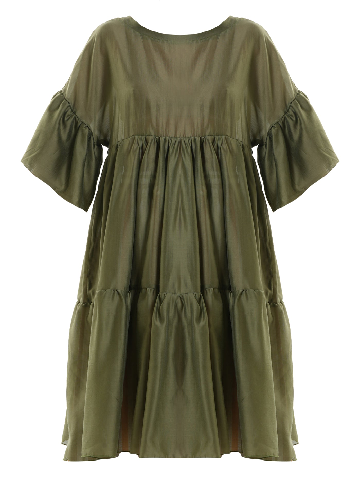 Oversize Sheer Tunic In Khaki