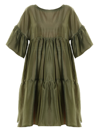 Oversize Sheer Tunic In Khaki