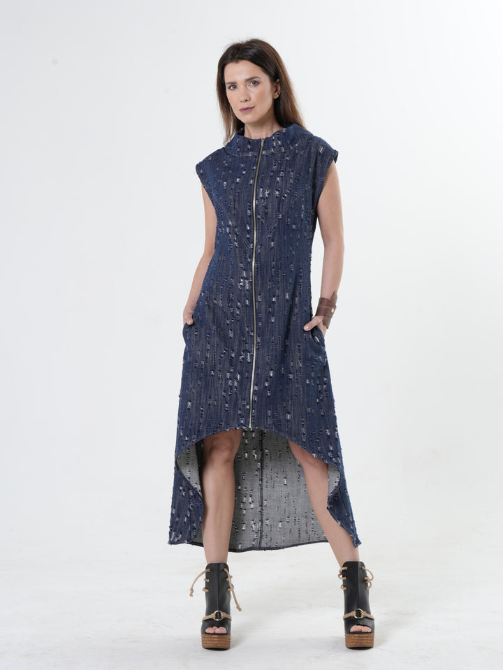 Distressed Denim High-Low Dress Distressed Denim High-Low Dress