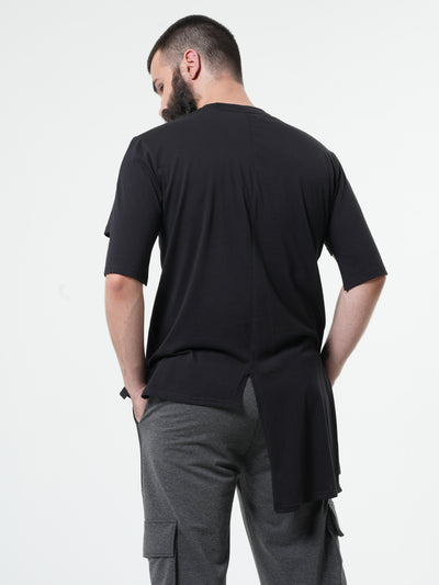Asymetrical T-shirt in Black