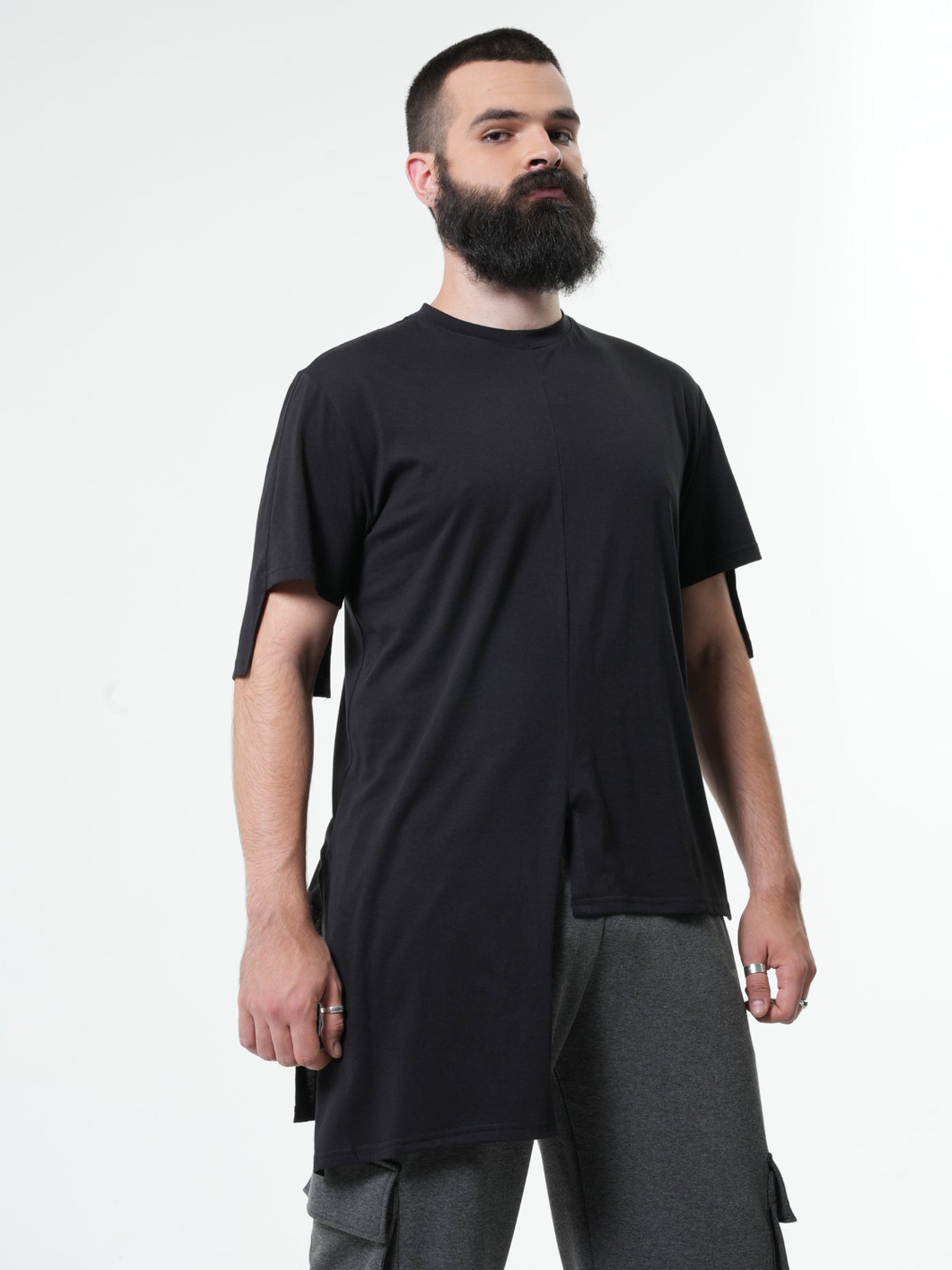 Asymetrical T-shirt in Black