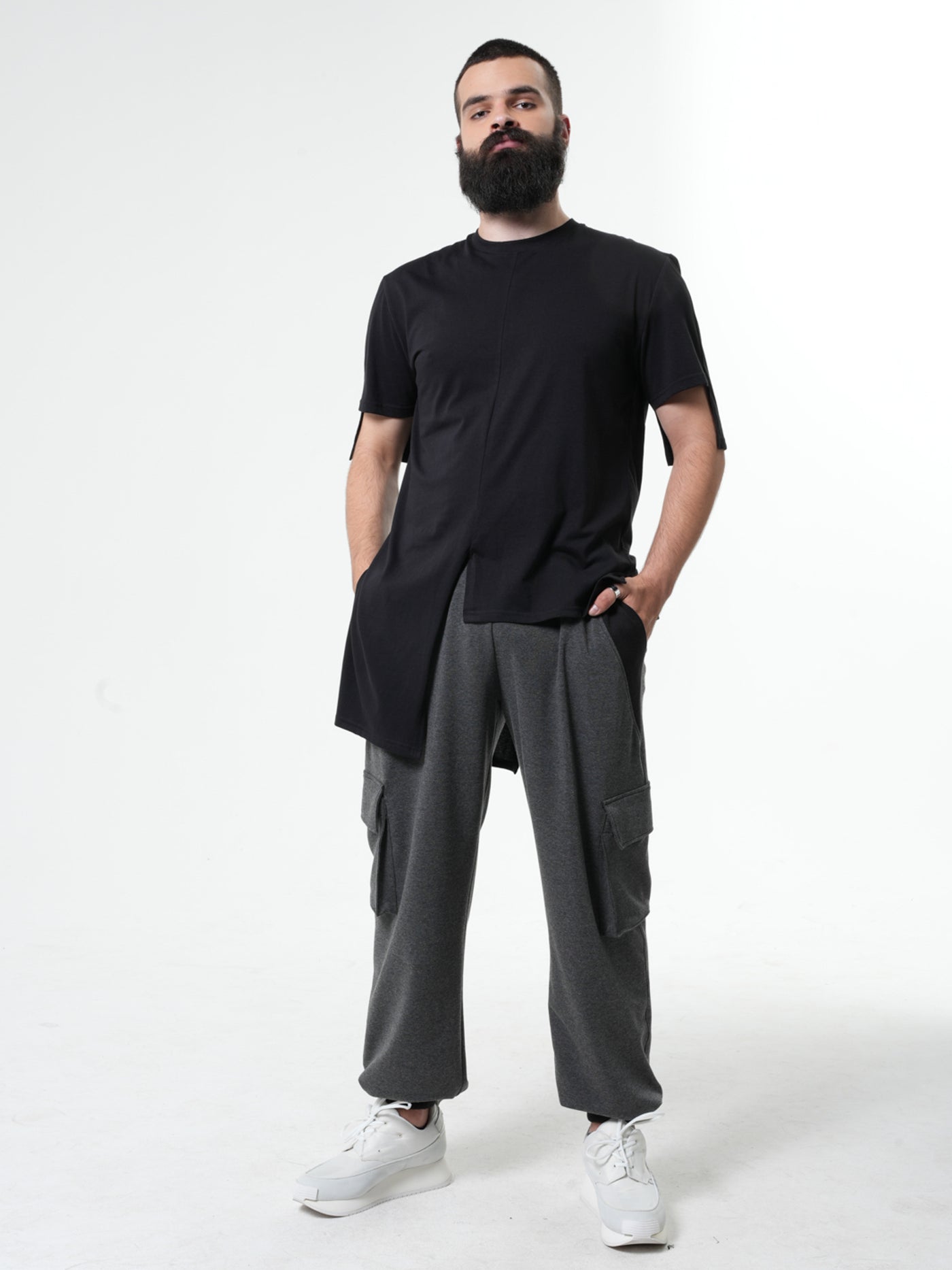 Asymetrical T-shirt in Black