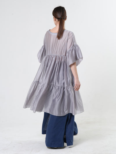 Oversize Sheer Tunic In Silver