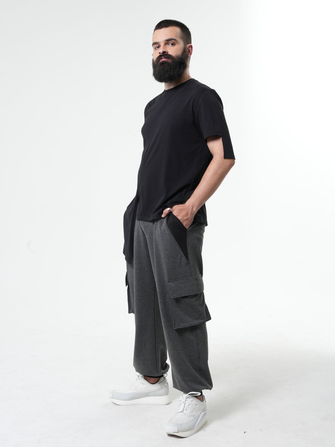 Asymetrical T-shirt in Black