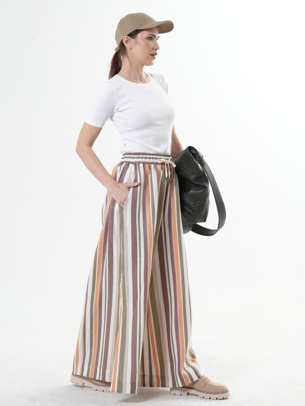 Colorful Striped Linen Pants