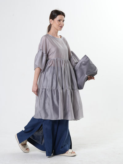 Oversize Sheer Tunic In Silver