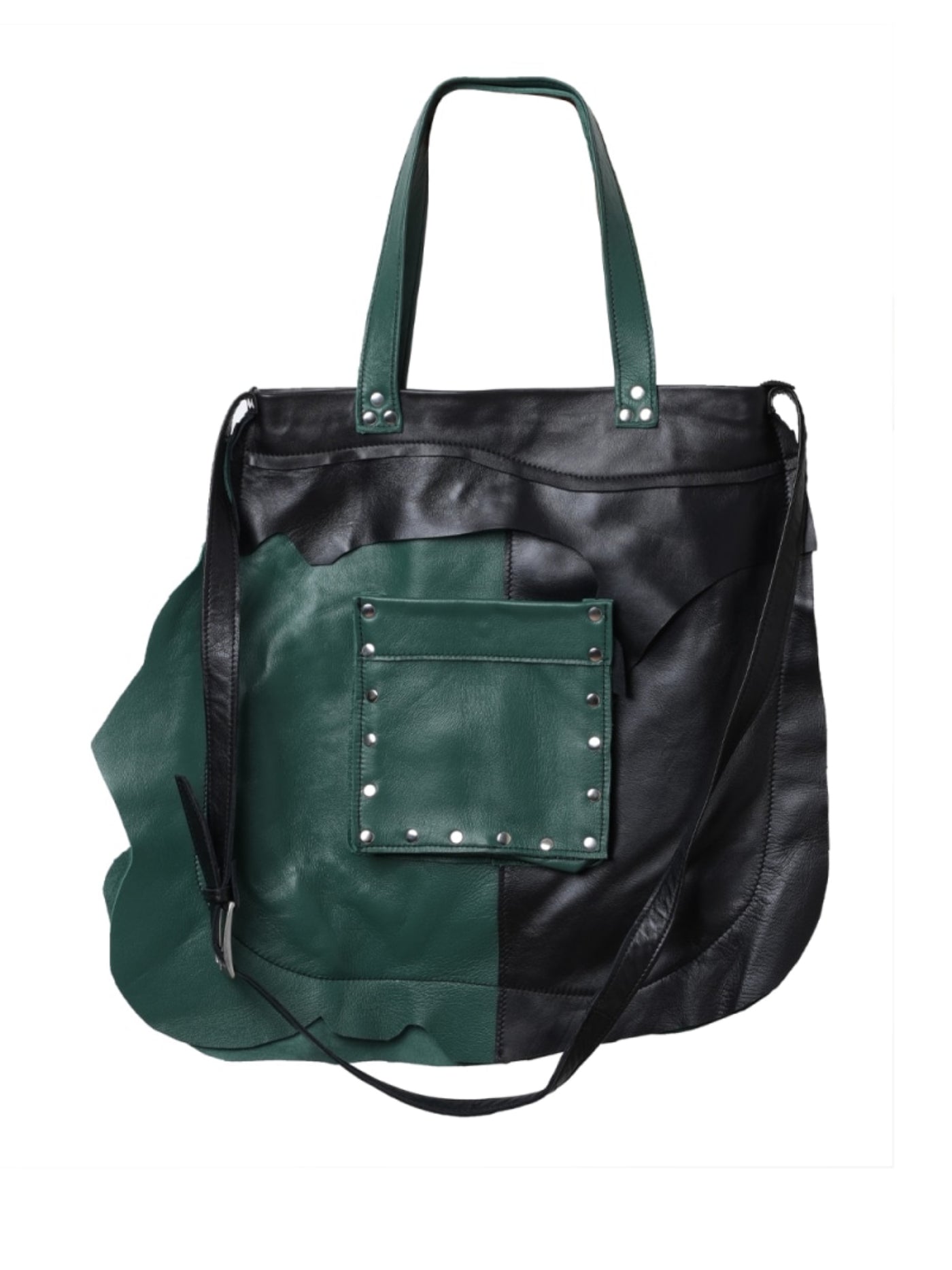 Green Studded Leather Bag