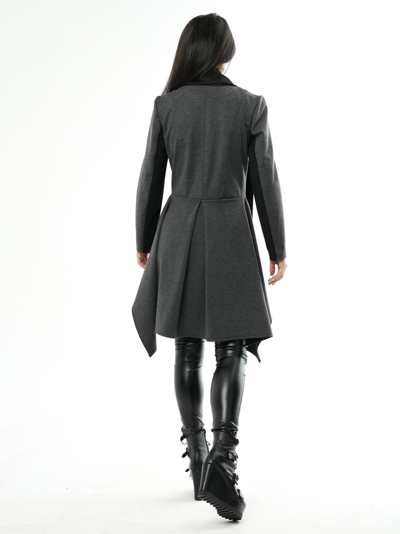 Asymmetric Coat With Scarf