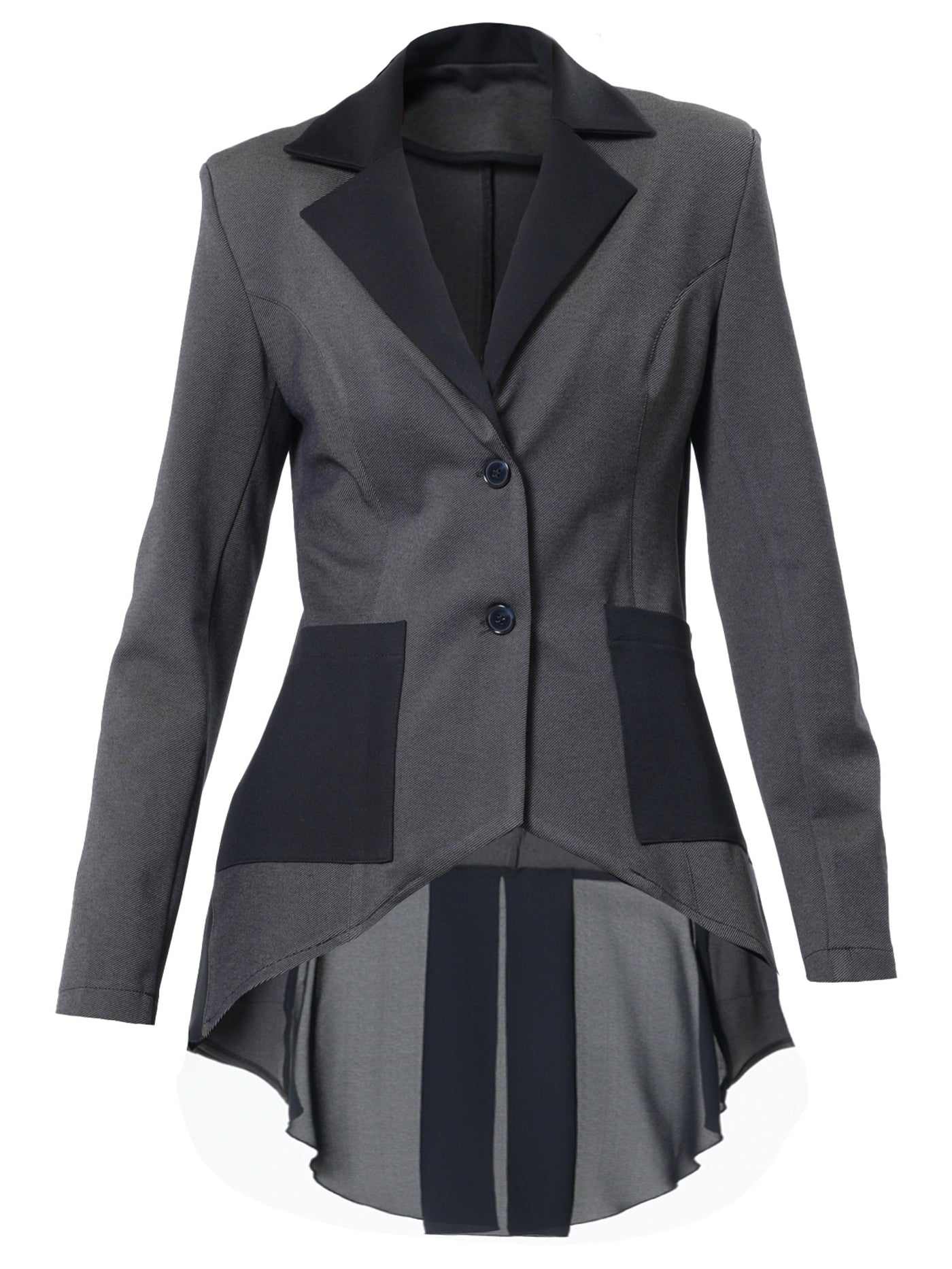 Asymmetrischer Blazer mit Chiffon am Rücken