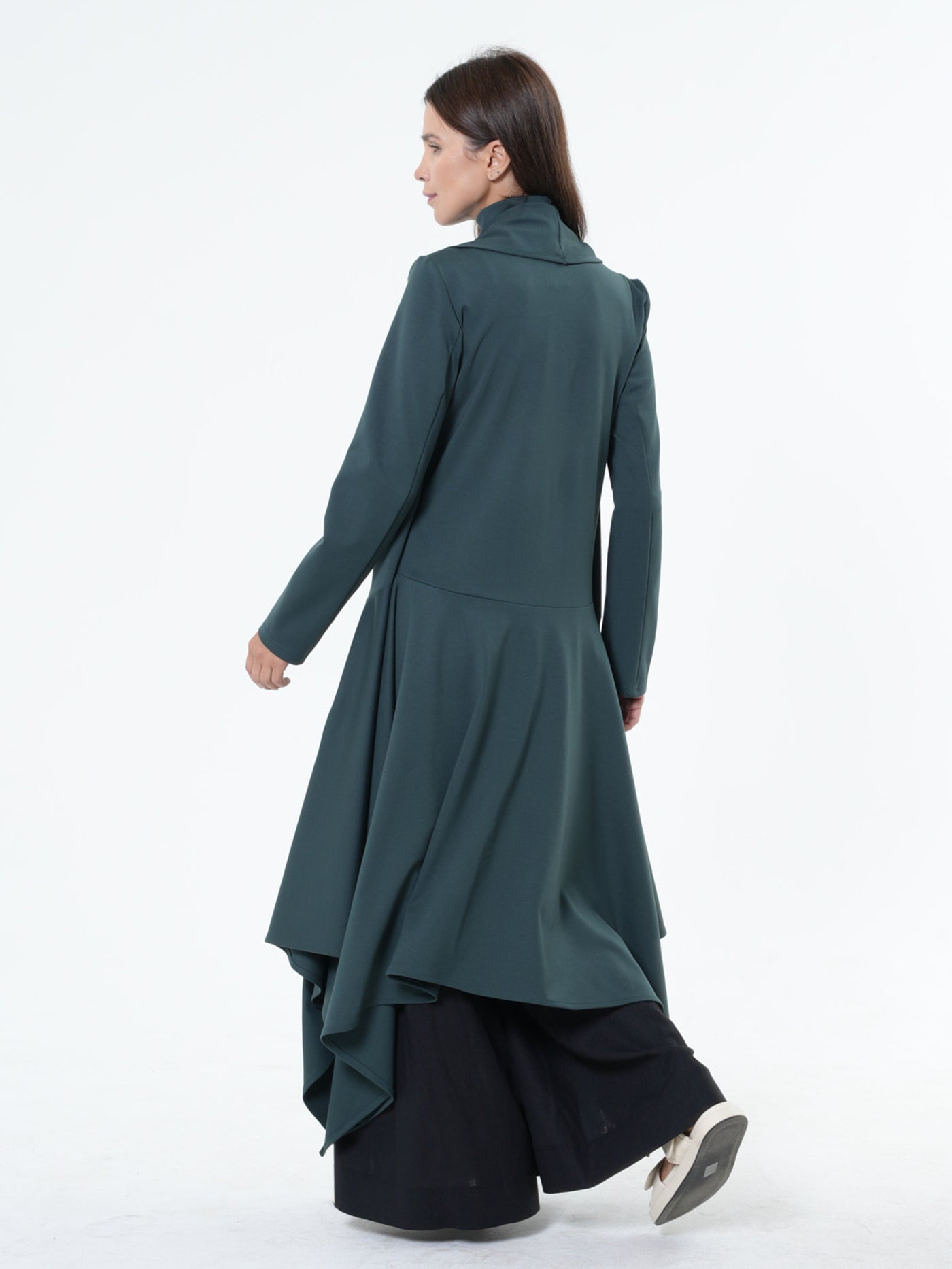 Asymmetric Long Belted Cardigan