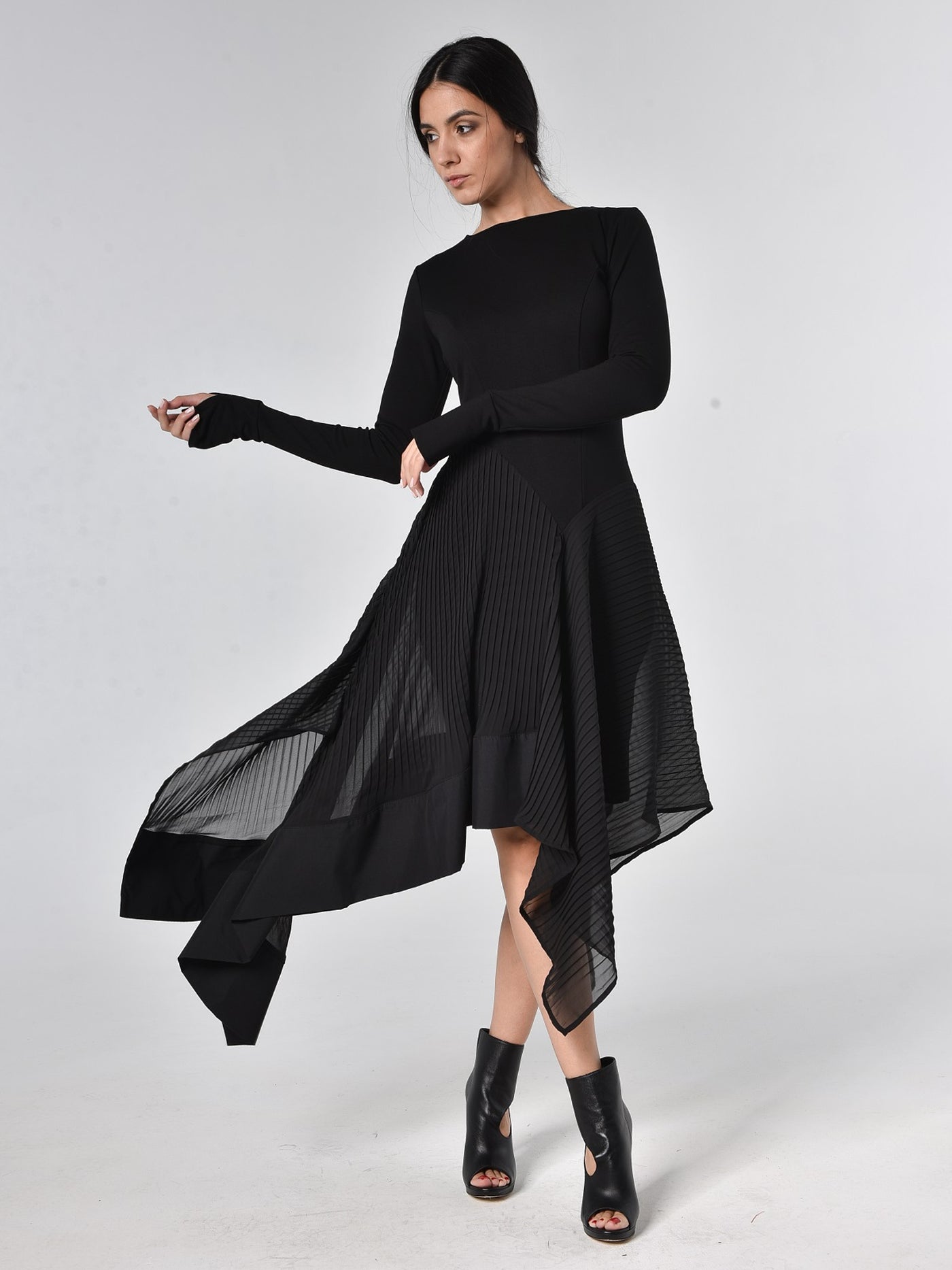 how to shorten a pleated chiffon dress Chiffon Knee-length Ruffles Sleeve Pleated Simple Wedding Guest Dress