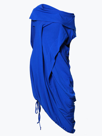 Oversize Cotton Kaftan Dress In Blue