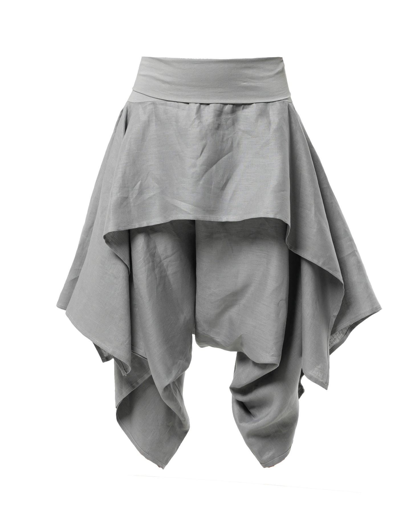 Linen Skirt Pants In Gray