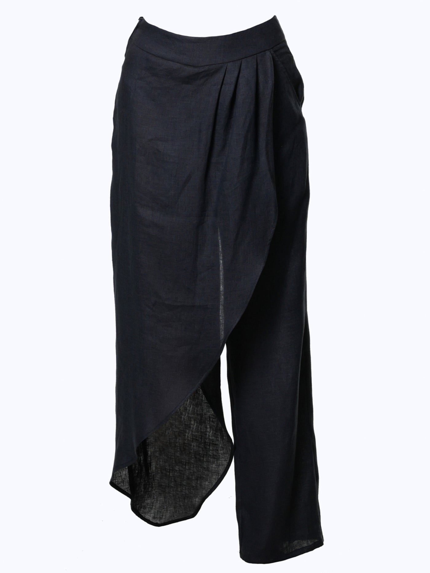 Loose Linen Pants In Black