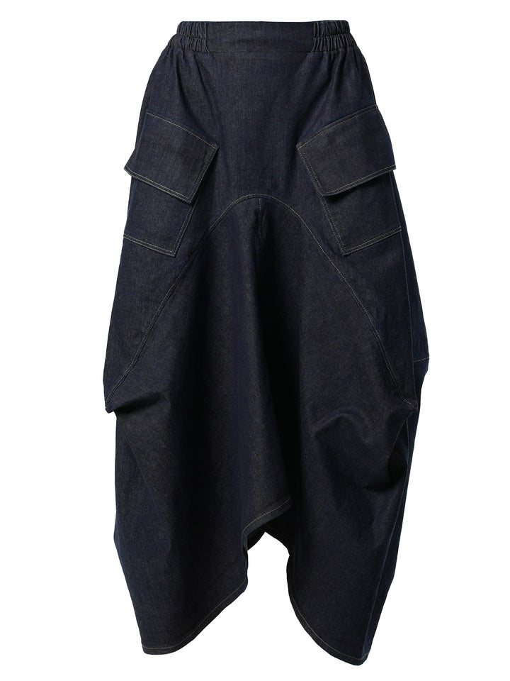 Asymmetrical Long Dark Denim Skirt – Metamorphoza