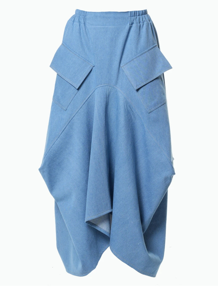Asymmetrical Long Light Denim Skirt – Metamorphoza