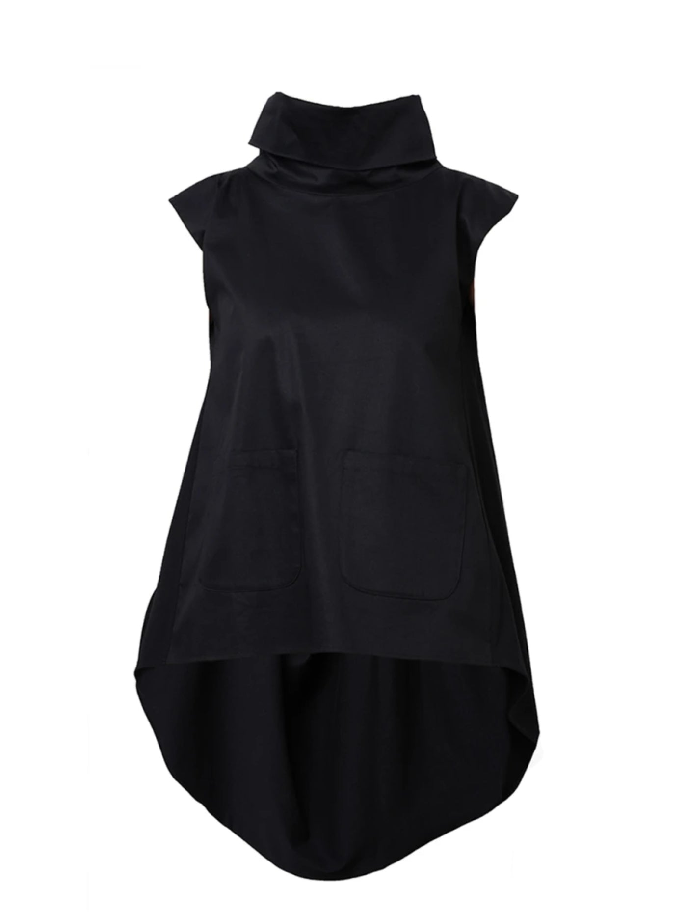 Asymmetric Tunic With Open Back In Black