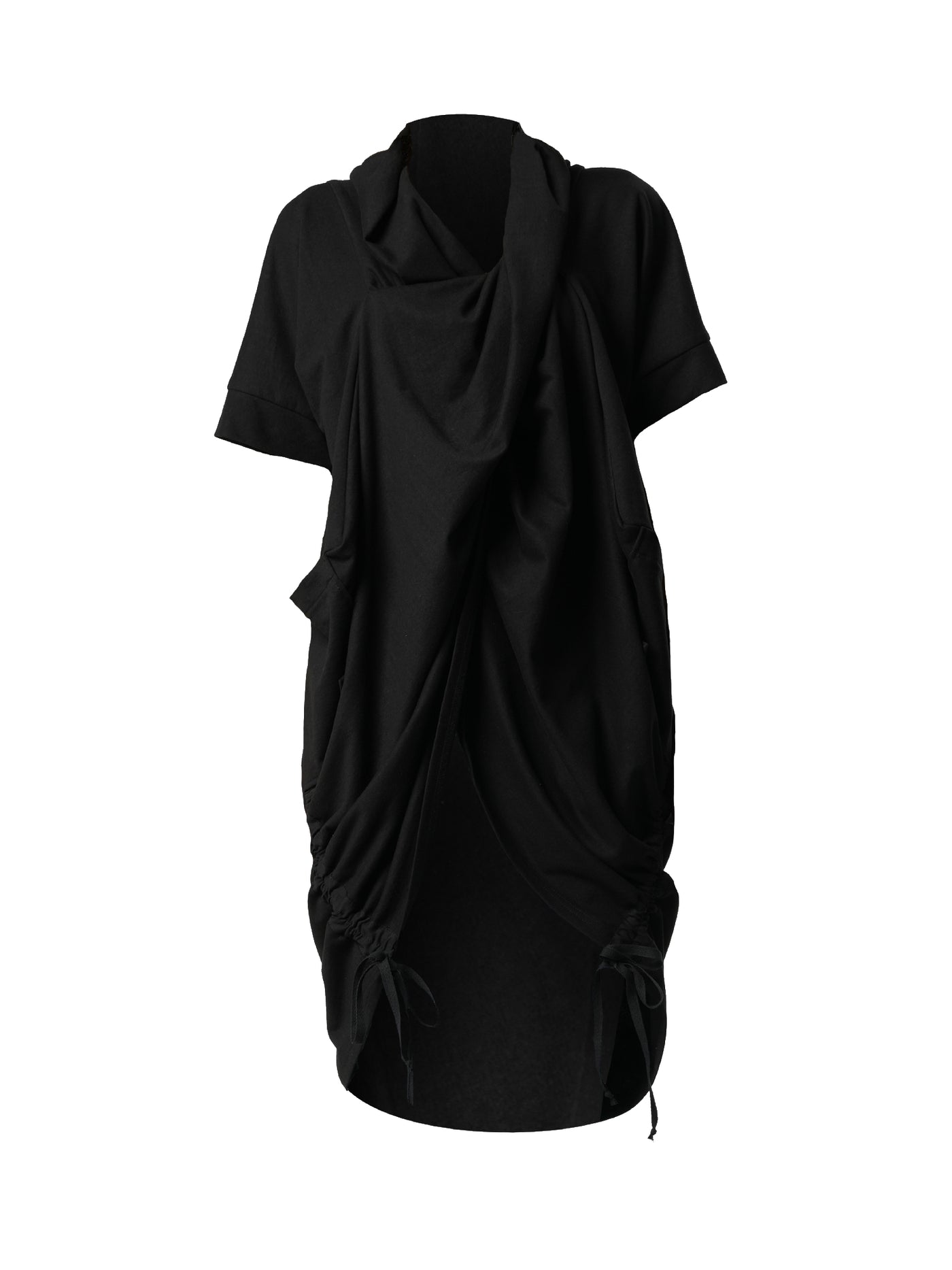 Extravagant Draped Black Tunic