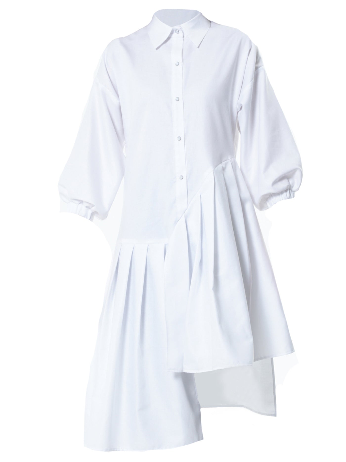 Asymmetric Cotton Tunic Shirt With ¾ sleeves