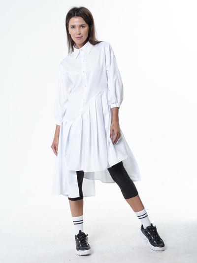 Asymmetric Cotton Tunic Shirt With ¾ sleeves