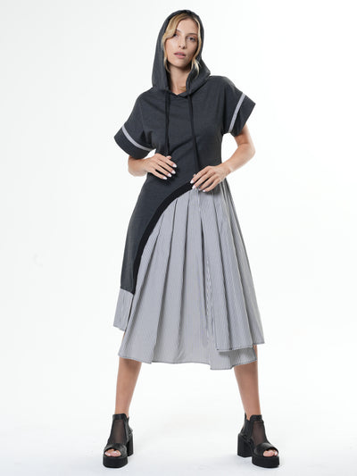 Extravagant Midi Hooded Dress
