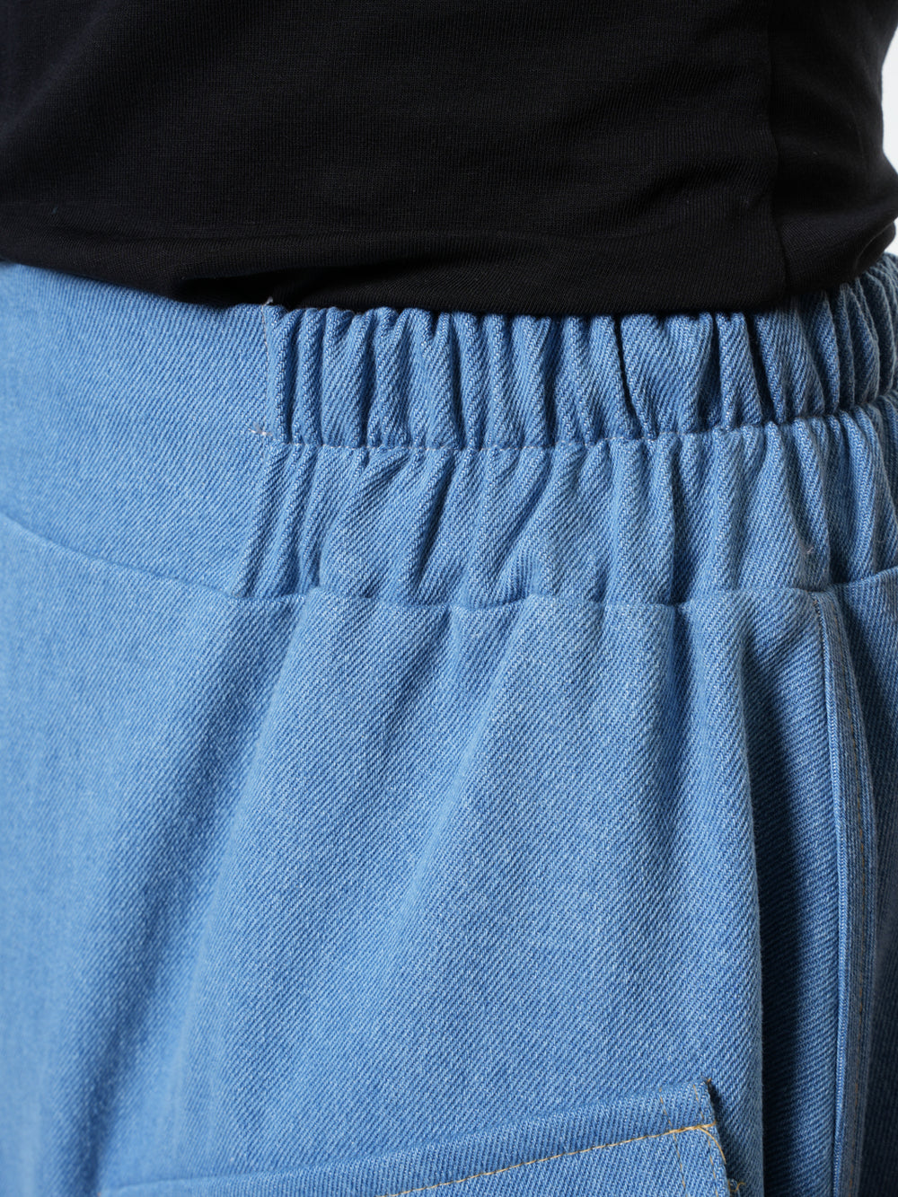 Asymmetrical Long Light Denim Skirt