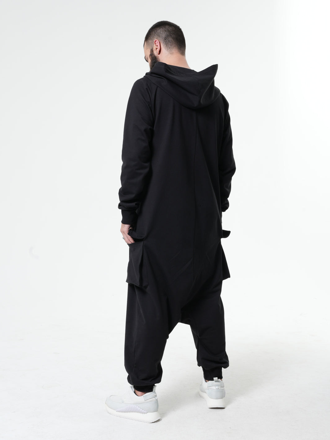 Black Hooded Jumpsuit
