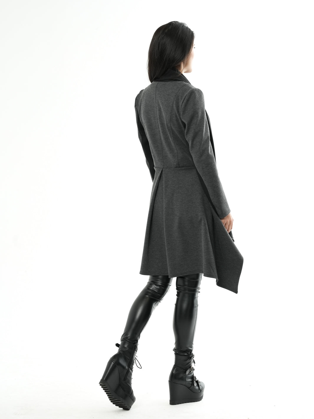 Asymmetric Coat With Scarf