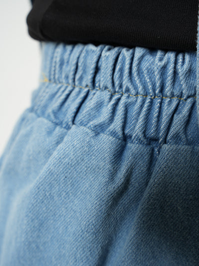 Full-length Wide-leg Light Denim Pants