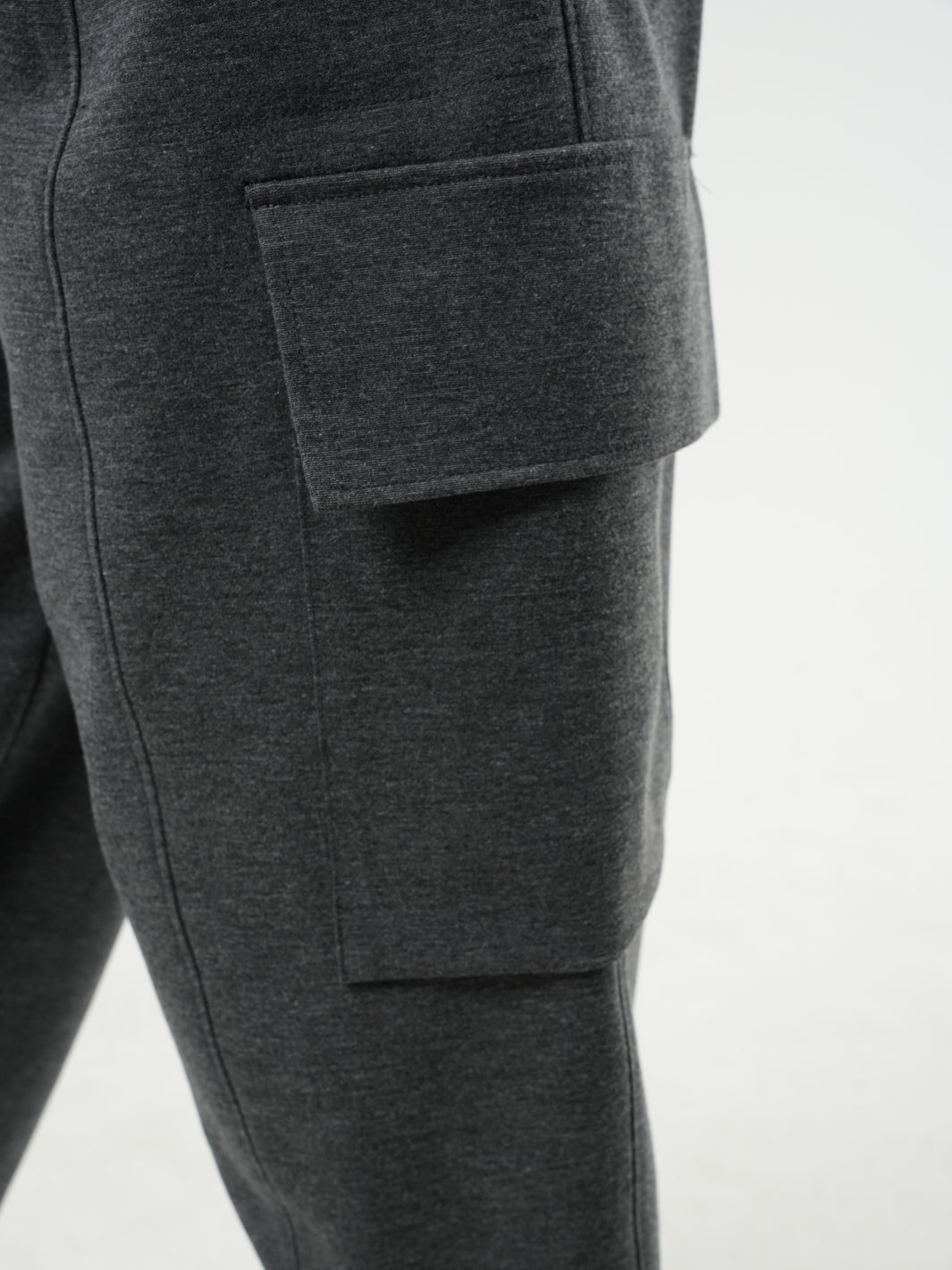 Ankle-Length Gray Cargo Pants