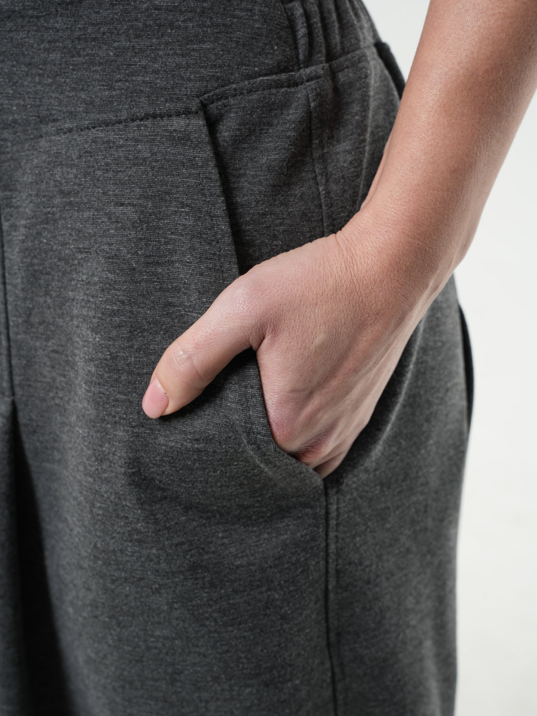 Casual Drop-Crotch Gray Pants