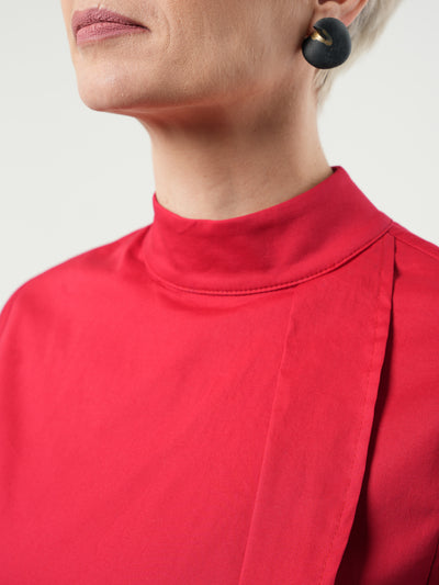 Asymmetric Tunic Shirt In Red