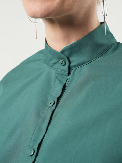 Extravagant Belted Long Shirt In Green