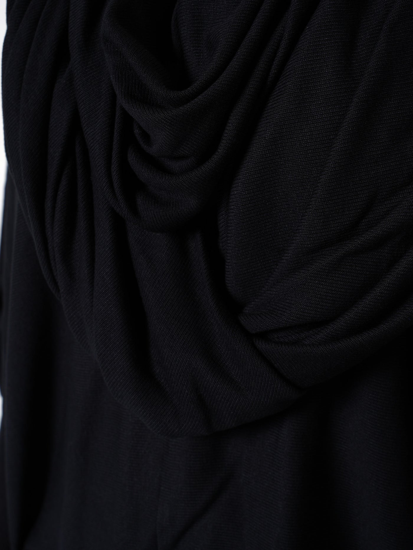 Extravagant Tunic With Scarf Collar In Black