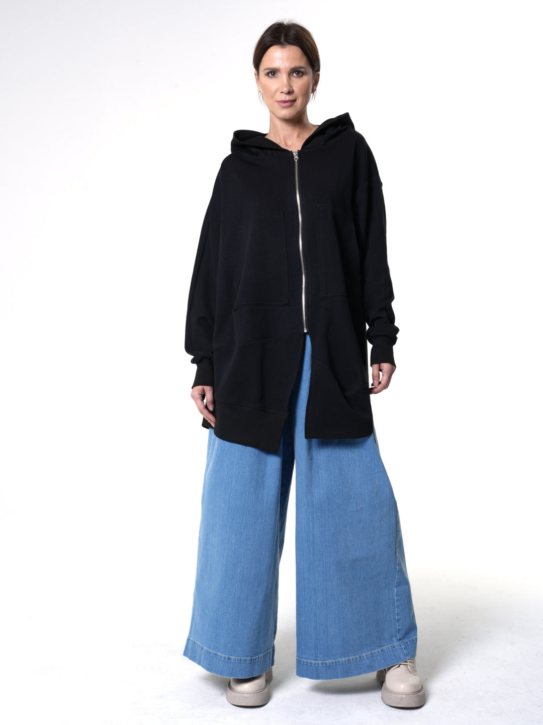 Asymmetric Zip-Up Sweatshirt – Metamorphoza