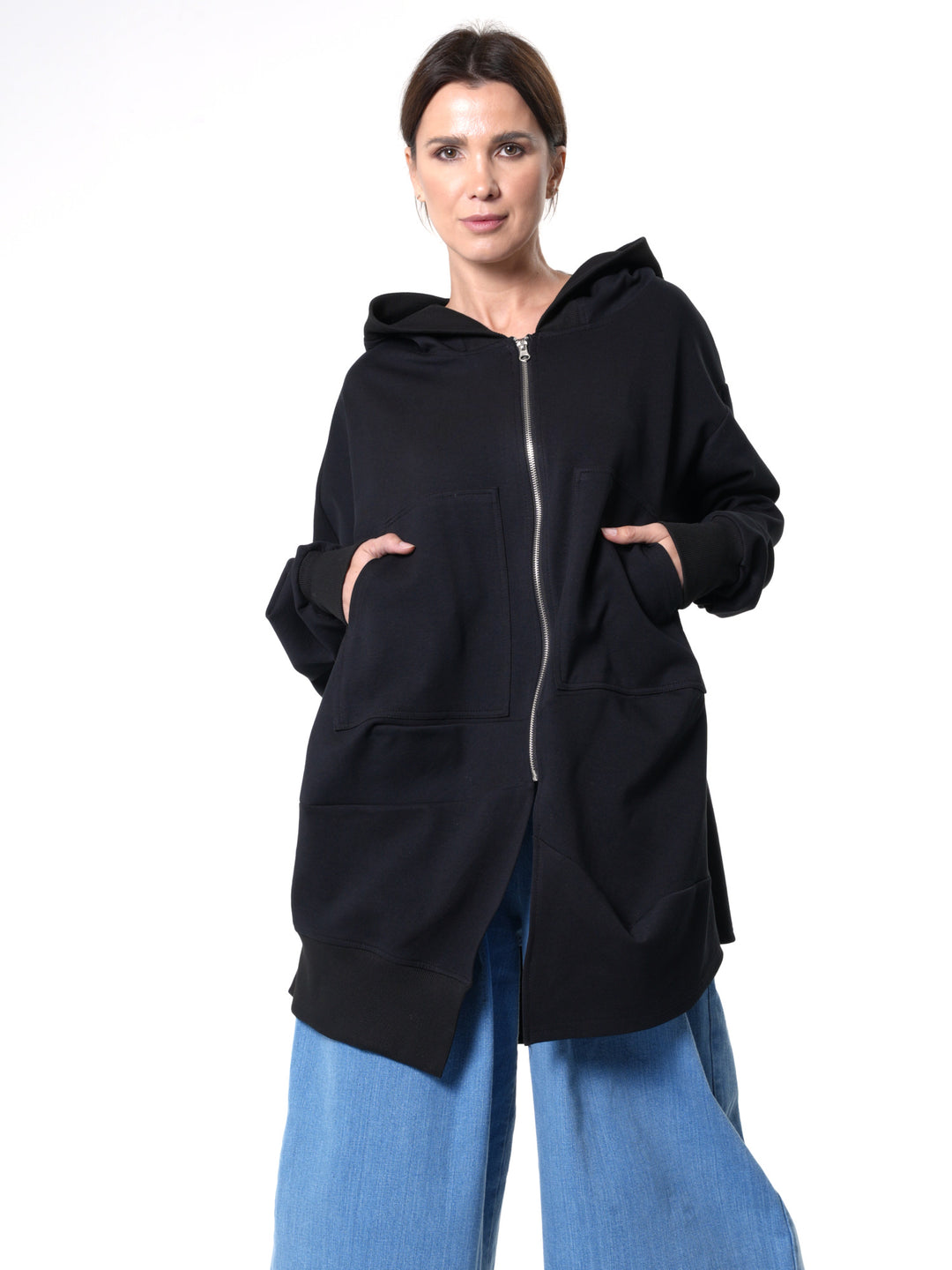 Asymmetric Zip-Up Sweatshirt – Metamorphoza