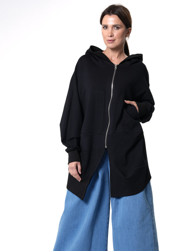 Asymmetric Zip-Up Sweatshirt – Metamorphoza