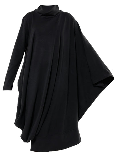 Soft Loose Turtleneck Dress In Black