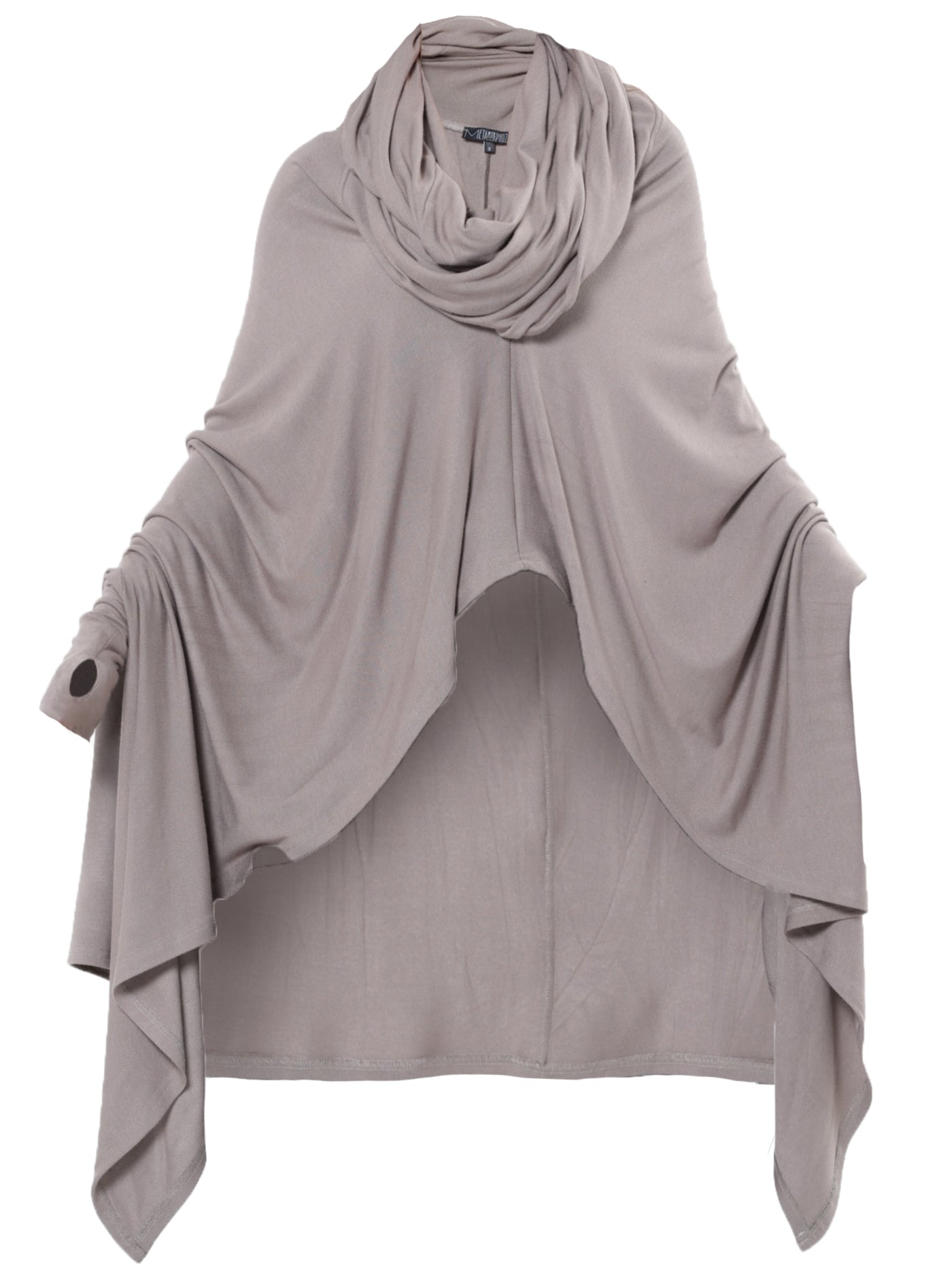 Extravagant Tunic With Scarf Collar In Mocha